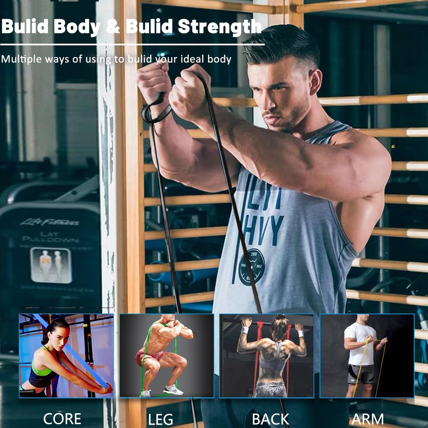 Resistance Bands, Pull Up Assist Bands - Workout Bands, Eexercise Bands for Working Out, Fitness, Training, Physical Therapy for Men Women