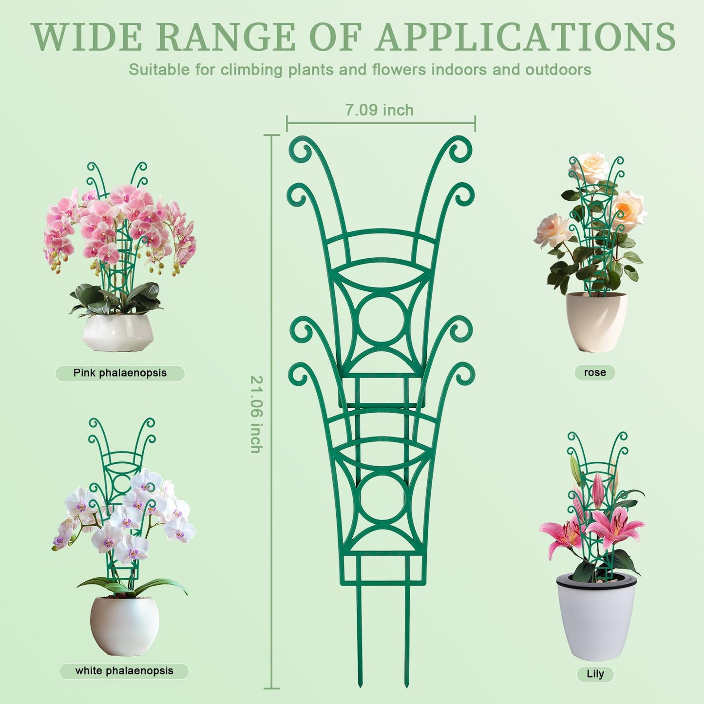 4 Pack Stackable Plant Trellis for Climbing Plants, Indoor/Outdoor Garden Trellis, Plant Support for Vine Ivy Hoya & Houseplants Flower