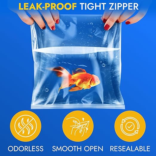 18" x 24" Extra Large Zip Seal Lock Bags, 6 Mil (Pack of 10) – Heavy-Duty Reclosable Plastic Bags – Clear, Resealable, Waterproof – For Storing and Organizing Clothes, Jewelry, and Travel