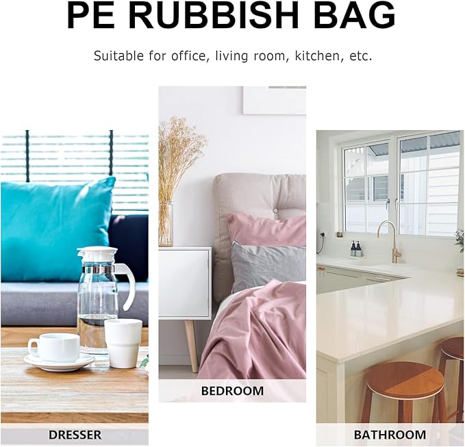 180pcs Portable PE Trash Bags for Office Desktop Garbage Can Small Disposable Rubbish Bags with Capacity Compact and Thickened for Travel and Home Use