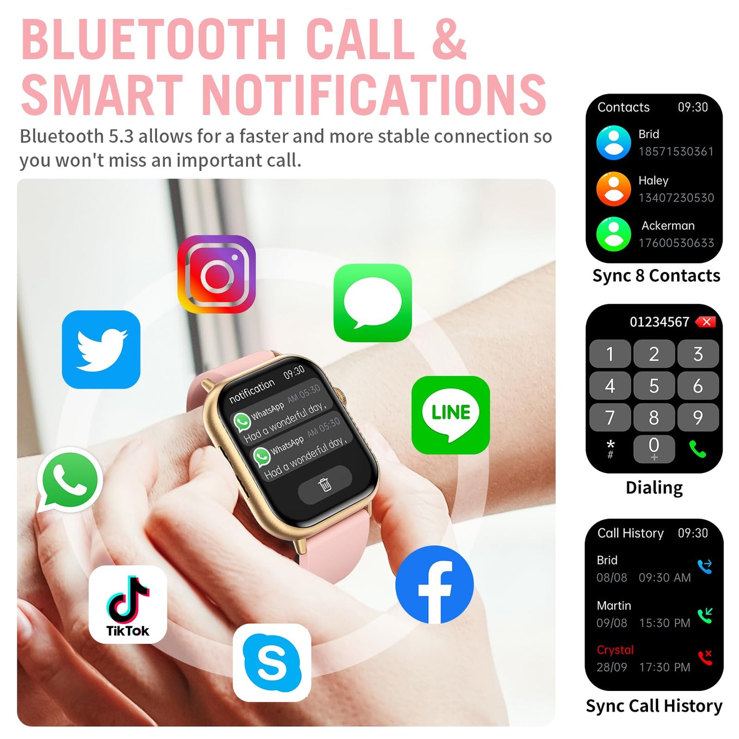 Smart Watches For Men Women (Answer/Make Call), 2.01 Hd Screen Fitness Tracker Watch With Blood Pressure/Heart Rate/Sleep Monito