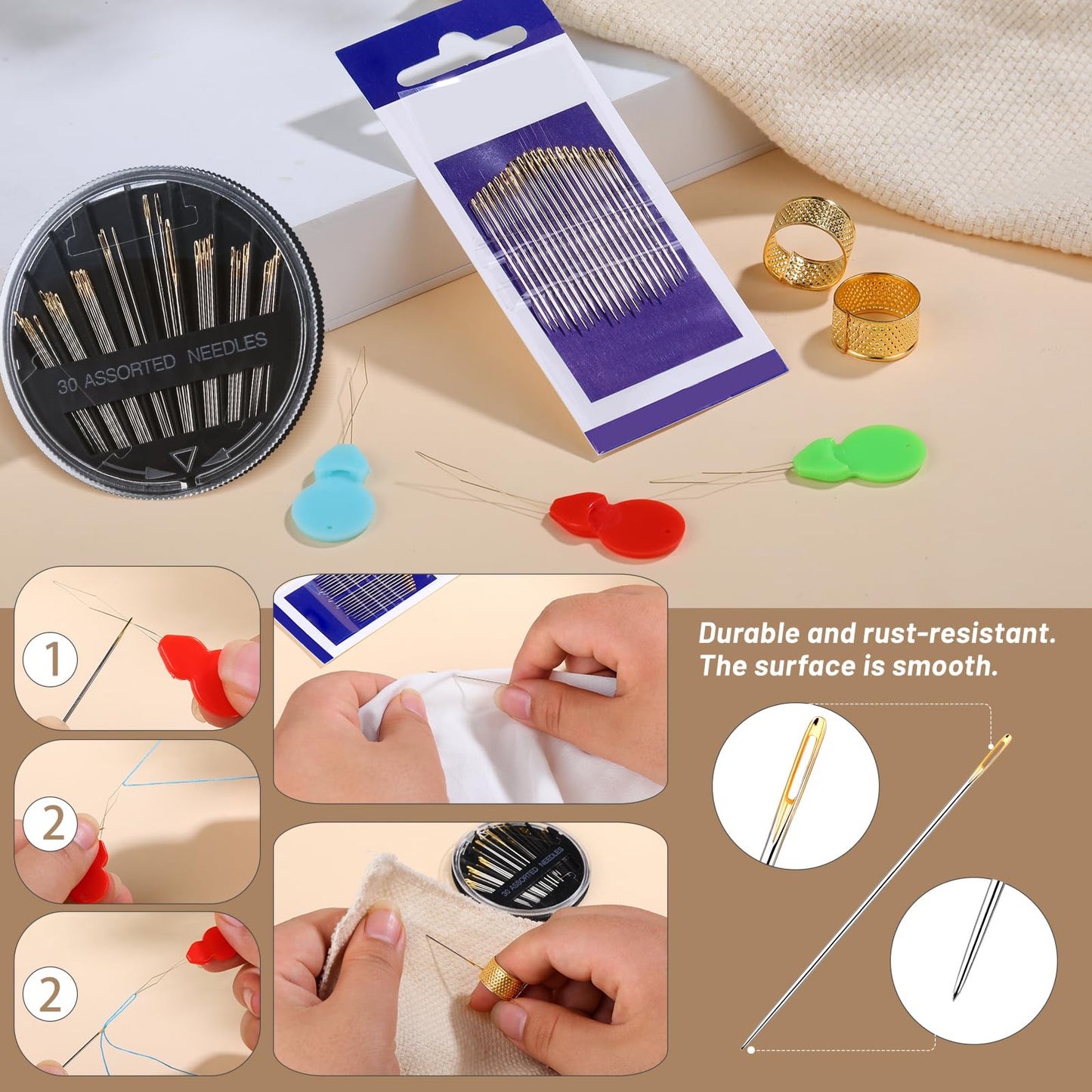 Sewing Pin Cushion Kit, Wrist Pin Cushions for Sewing, Needle Cushion with 150Pcs Sewing Pins, 50Pcs Sewing Needles, Seam Rippers, Scissors, and Tape Measure
