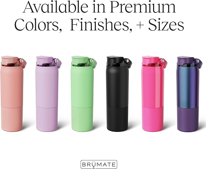BrüMate Rise 35oz Water Bottle With 100% Leakproof Covered Silicone Straw | Insulated Stainless Steel Water Bottle With Removable Straw | Fast Flow | Soft Sip Silicone Spout | BPA-Free (Dune)