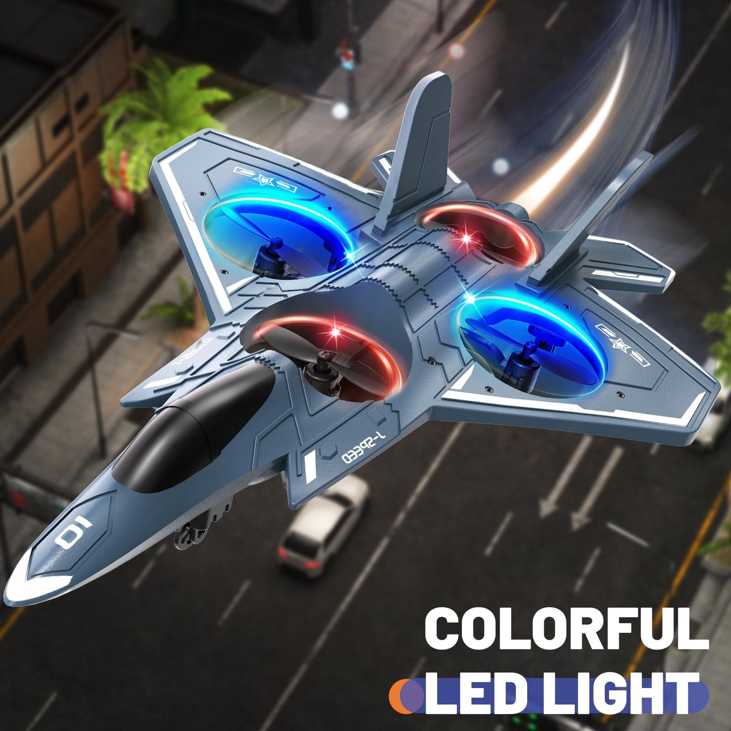 ENJOYFLY Foam Remote Control Airplanes RC Planes for Kids Adults 14+, RC Airplane Fighter Jet with Light, 360° Flip Fighter Jet Toys, Stunt Roll, Airplane Toy Gifts for Kids Boys