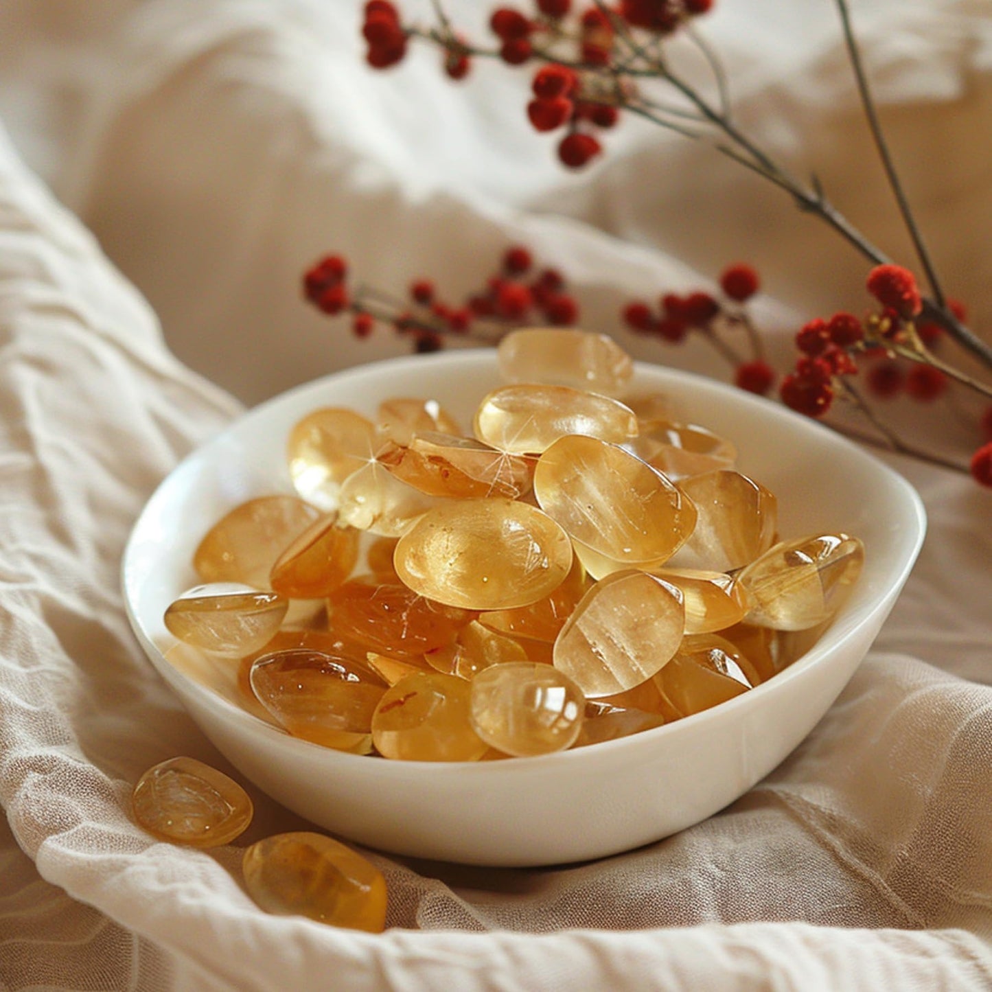 SigMntun Premium Brazilian Citrine Crystal Chips Set, 128 Pcs 0.4" inches - Handpicked Tumbled Stones and Crystals Bulk for Healing, Reiki, Meditation, Witchcraft and Home Decor