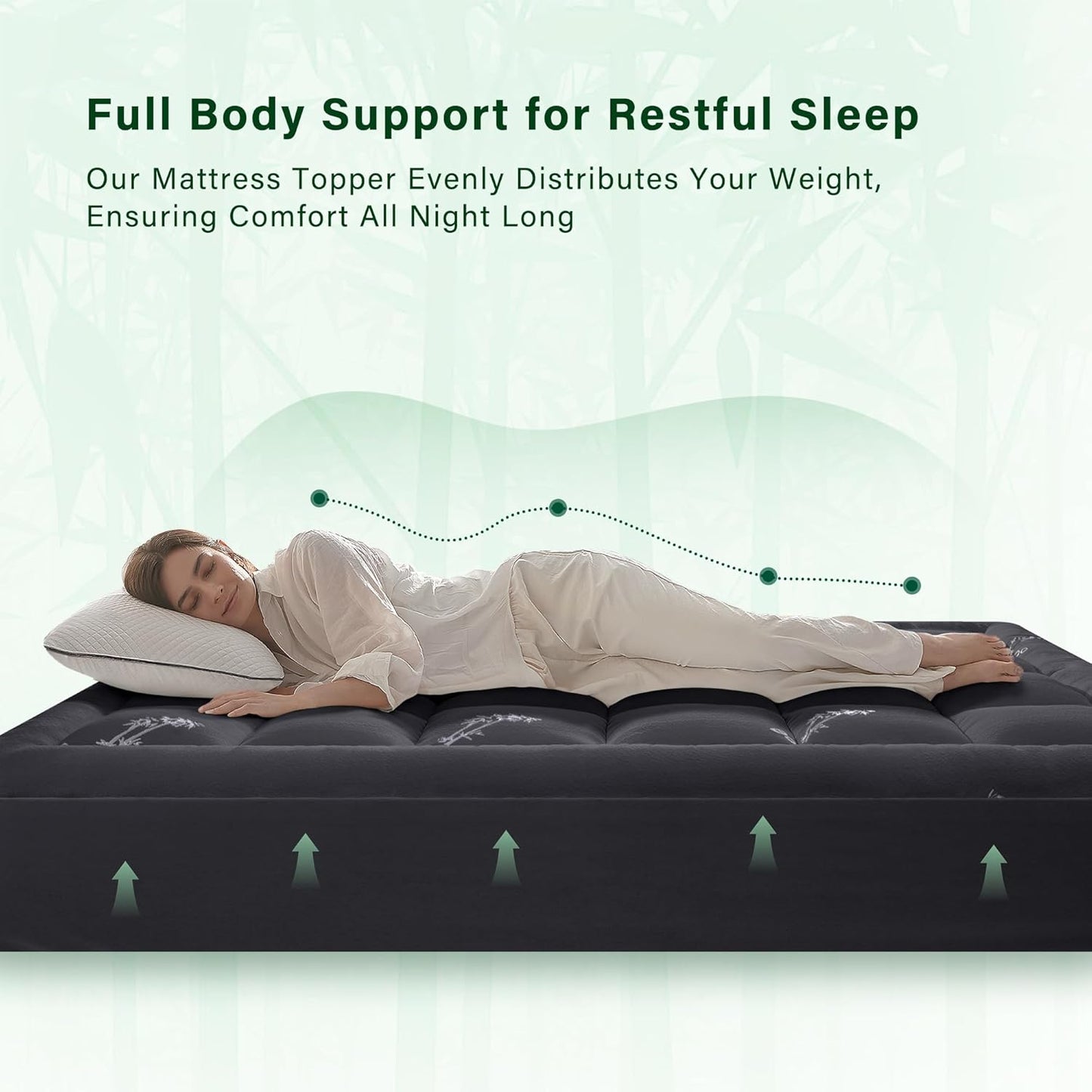 Anluoer Memory Foam Mattress Topper California King, Rayon Derived from Bamboo Pillow Top Mattress Topper for Hot Sleepers,Cooling Mattress Pad with 8-21" Deep Pocket, 72x84 Inches, Dark Grey