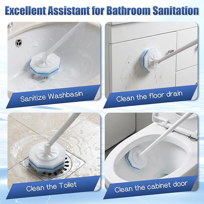 50 PCS Disposable Toilet Scrubber Refill, Toilets Bowl Cleaner Refills Toilet Wand Refill High-Density Fresh Scent and Powerful Cleaning Effect for Bathroom Cleaning Compatible Heads