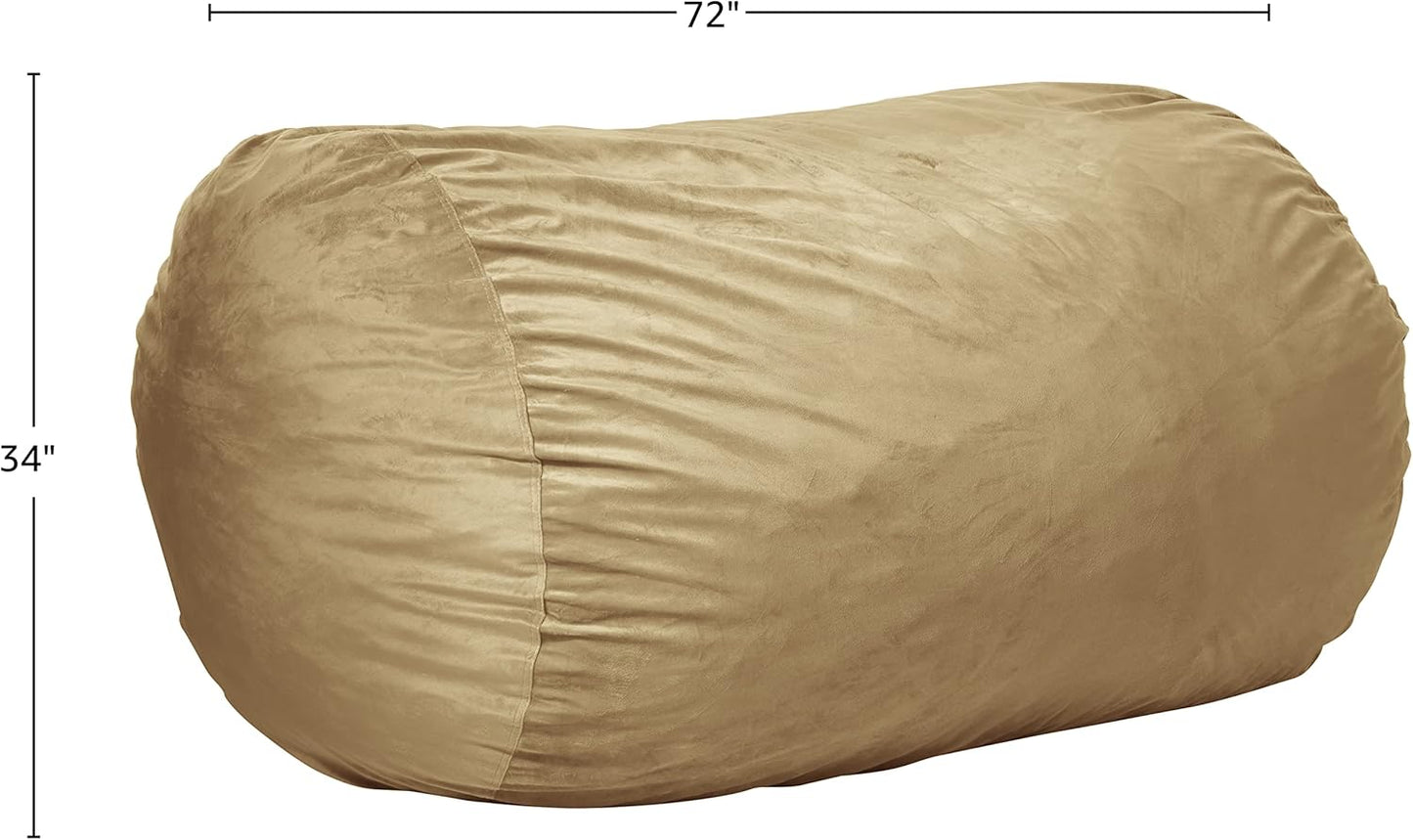 Sofa Sack Bean Bag Chair Cover, 6-Feet, Camel