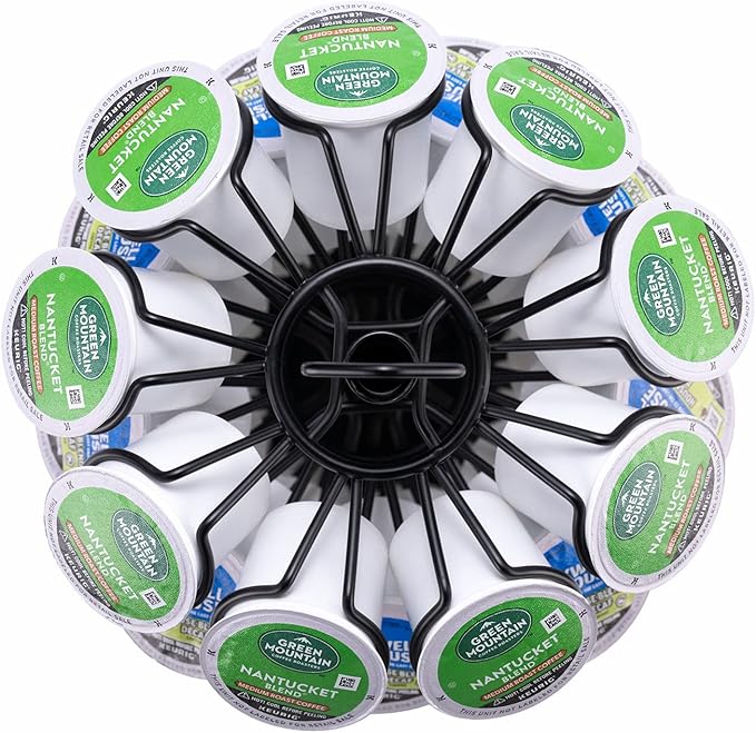 Rice rat K-Cup Storage Coffee Capsules Pod Holder Carousel Capsule Display Storage for k-cup（27pods-3tiers）