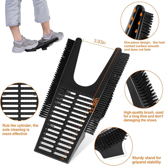 Boot Trays for Entryway, Multifunctional Shoe Mat with Cleaning Brush, Boot Tray for Shoes Plants Pots Pet Bowls