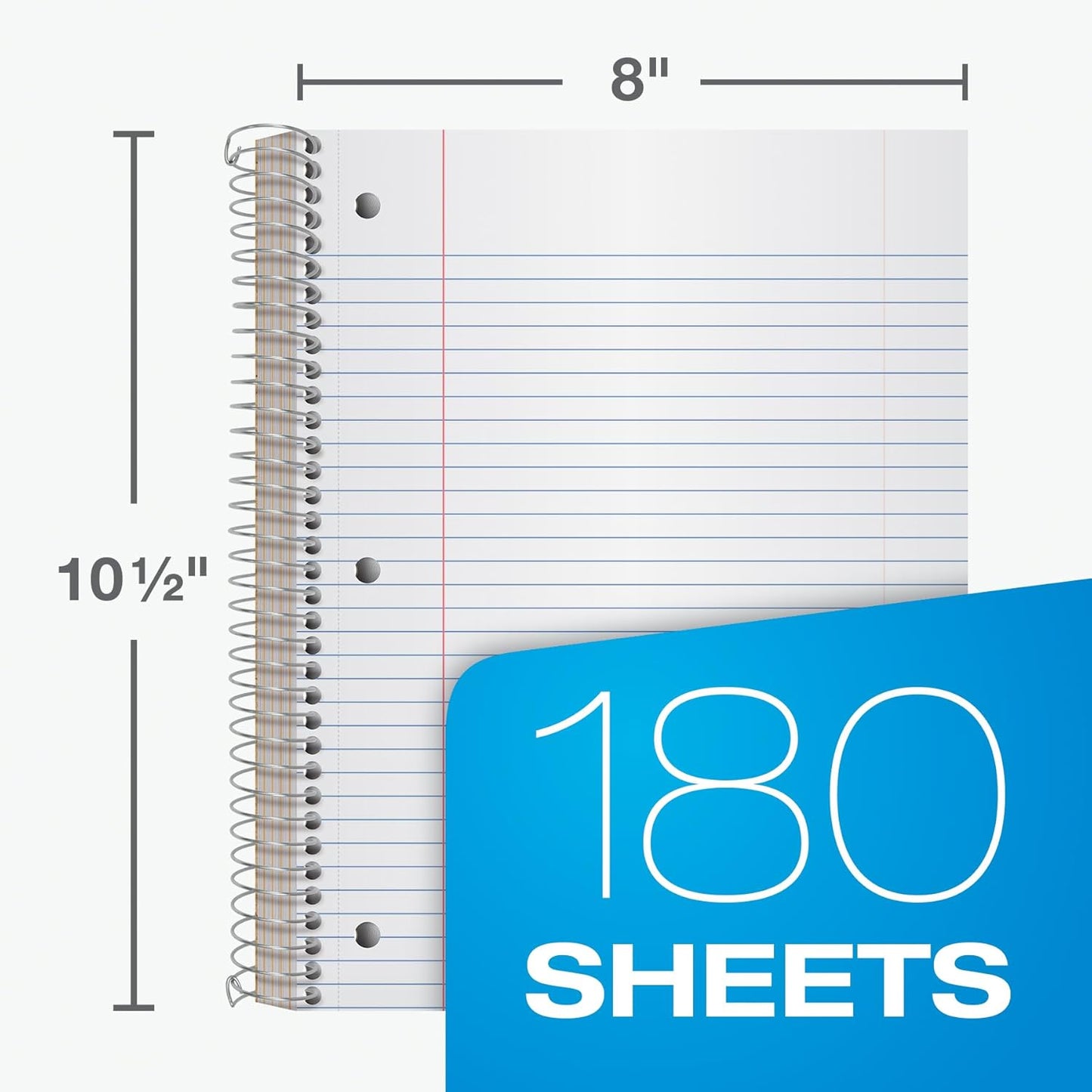 Oxford Spiral Notebooks, 3 Pack, 5 Subject, College Ruled Notebooks for School, 8 x 10.5 Inches, 180 Sheets, 4 Dividers, Assorted Colors, Back to School Supplies (65203)