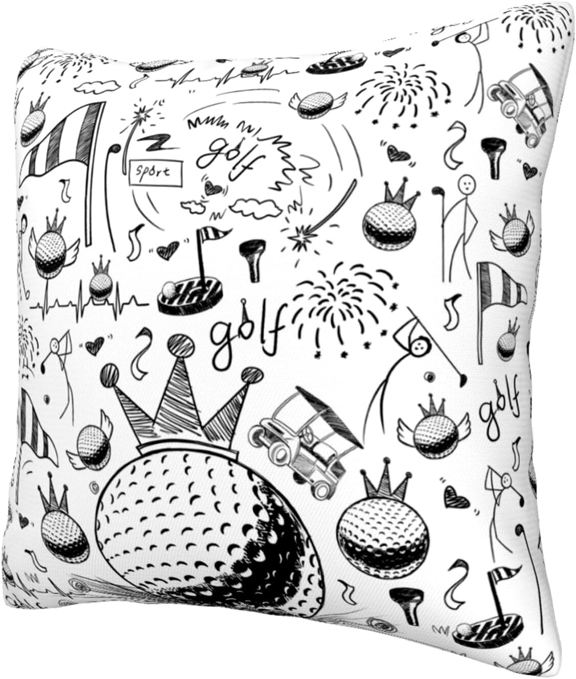 Golf Ball Throw Pillow Covers 18x18 Inch Sports Decor Theme Pillowcase Gifts for Boys Men Kids Teen Home Sofa Bed Decorative Pillow Case Golf Bedroom Decor(Cover Only)