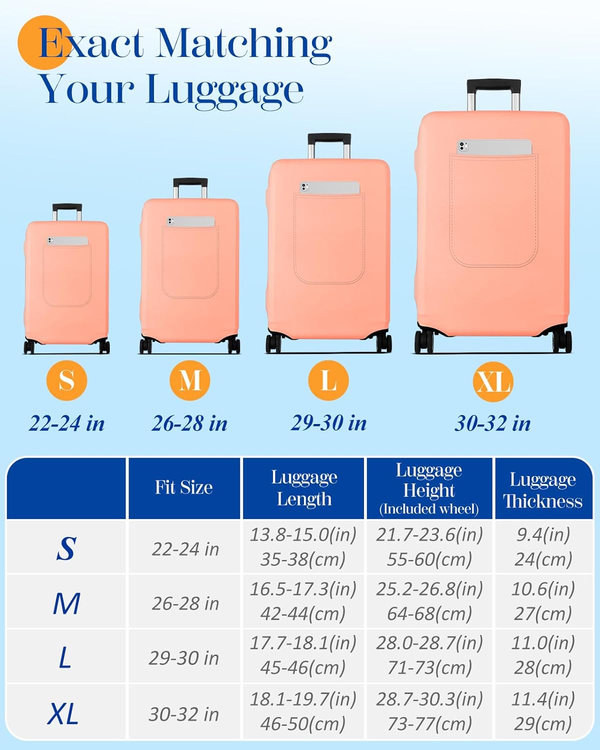 Slohif Luggage Cover for Suitcase Tsa Approved Protector - Luggage Sleeve Suit Case Cover Travel Stretch Large Baggage Case Protective Washable Fit 30-32 Inch Rose
