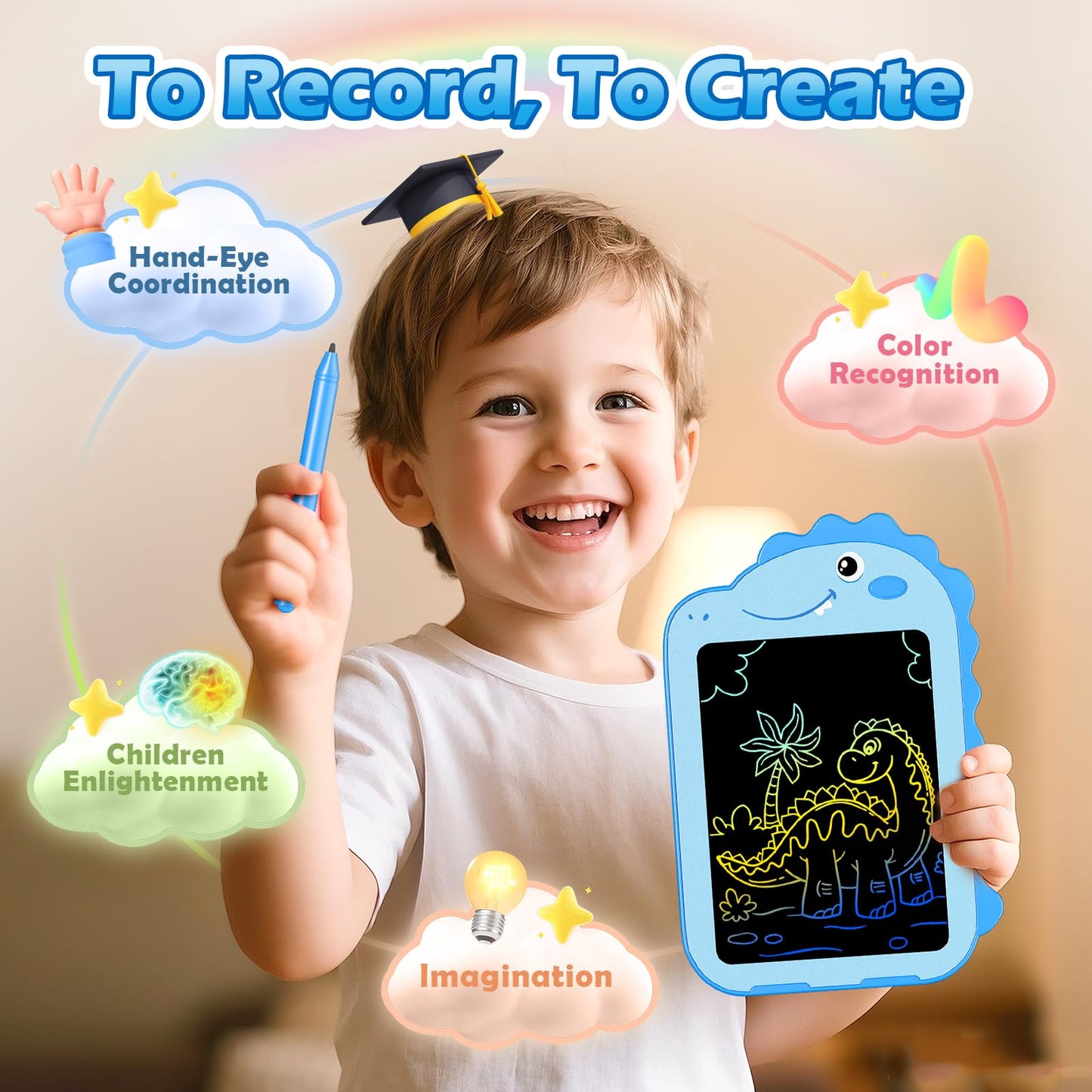 12 Pack LCD Writing Tablet for Kids, Colorful Doodle Board Drawing Tablet, Educational Kid Toys, Doodle Pad Dinosaur Toys for 3 4 5 6 7 8 Year Old Boys Girls