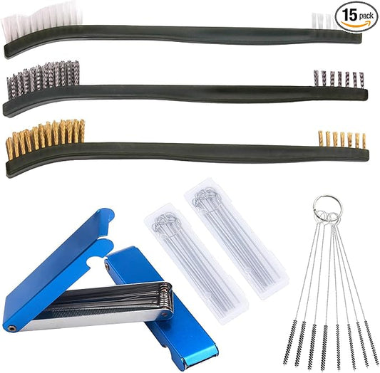 8 Pack Carburetor Cleaning Kit, Torch Tip Carb Dirt Remove Cleaner Set, Throttle Body Dirt Cleaner for Chainsaw Gas Orifices Welding Motorcycle ATV Carburetor Jet Stove Nozzles Shower Heads