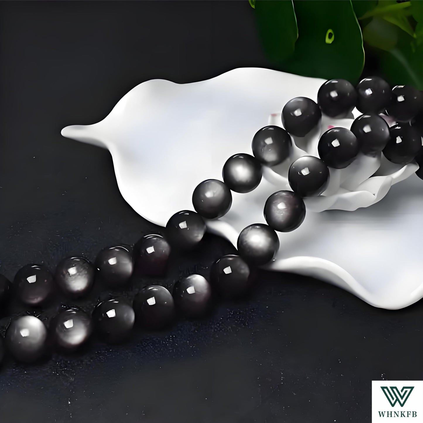 WHNKFB 6mm 100PCS Natural Silver Sheen Obsidian Round Beads, Metallic Luster Loose Gemstone Beads for Jewelry Making Craft - 4mm 6mm 8mm 10mm Options with Free Elastic Cord