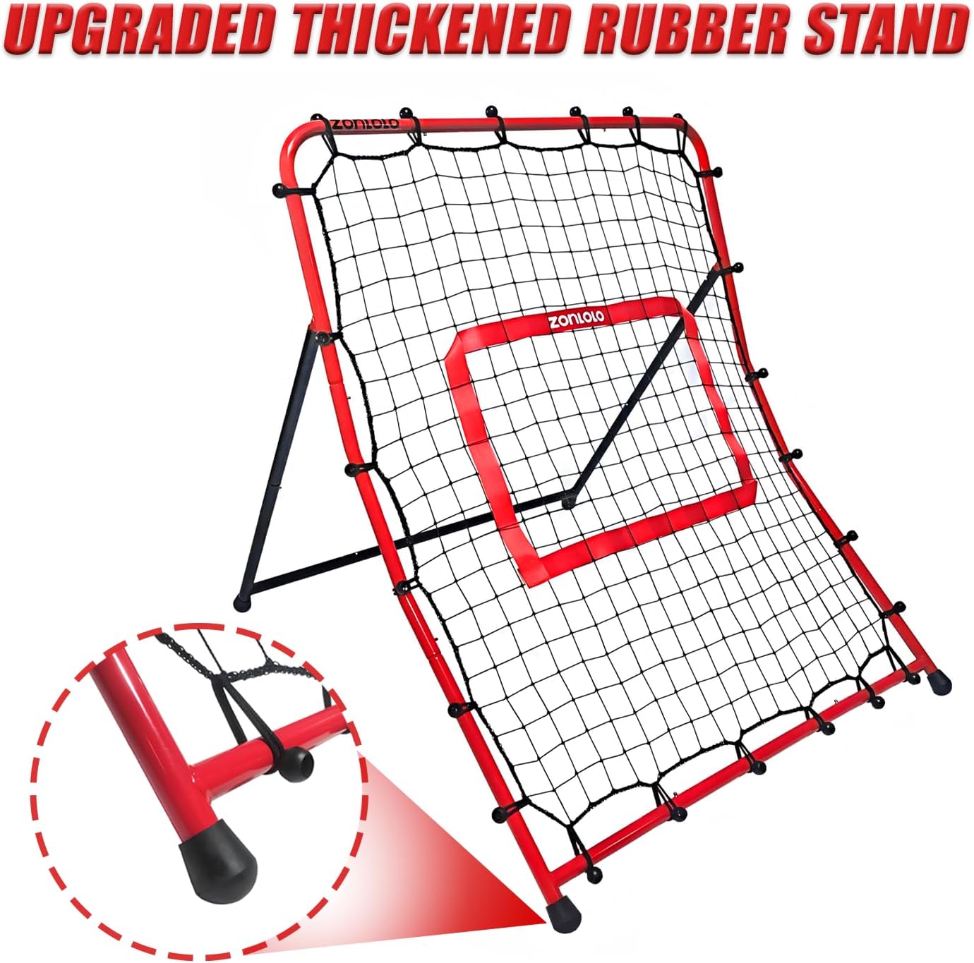 Baseball Pitchback Net, Rebounder Net, Pitching Return Trainer,Three Angles Without Adjusting, Perfect for Solo Playing Catch