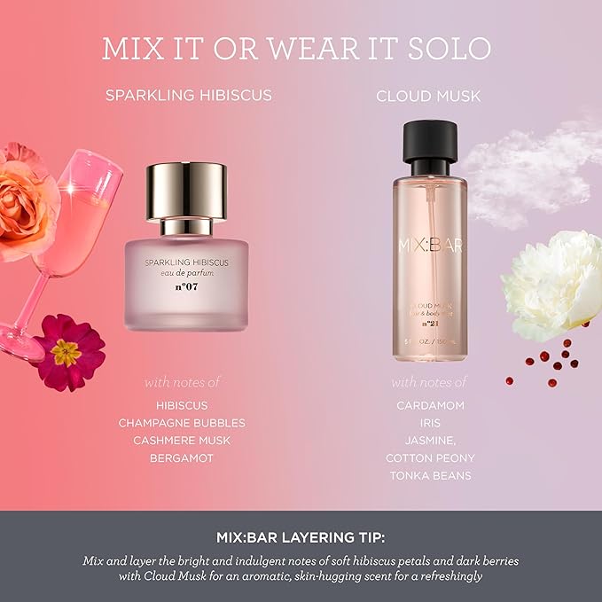 MIX:BAR Cloud Musk Hair + Body Mist, Bedroom Linen Spray - Notes of Cardamom, Iris, Jasmine, Cotton Peony, Tonka Beans, 5oz