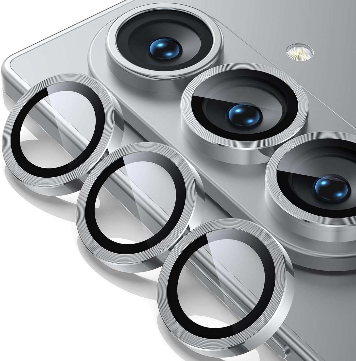 WSKEN for Z Fold 7 Camera Lens Protector Case Cover - Ultra HD Anti-Reflective Tempered Metal Glass Anti Scratch Rear Camera Screen Protector Film for Samsung Galaxy Z Fold 7 5G Accessories,Silver