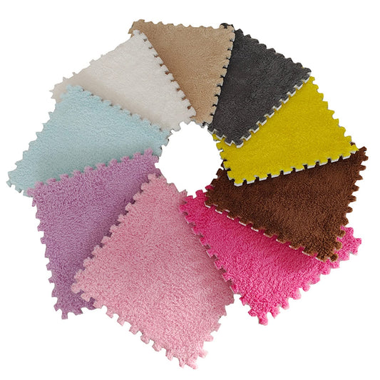 Fluffy Carpet Puzzle Floor Sponge Puzzle Interlocking Carpet Tiles for Infants and Toddlers Floor Mat for Crawling Infant (Color : A, Size : 30x30x1cm-20pcs)