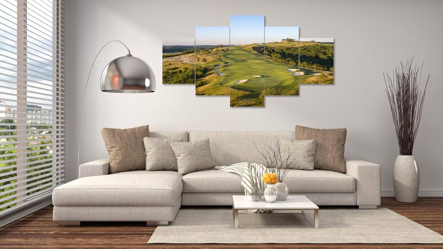 Paynes Valley Golf Course Wall Art for Living Room Bedroom Bathroom Home Decorations Paynes Valley Golf Course Pictures Framed Artwork Canvas Prints Ready to Hang(50''W x 24''H)