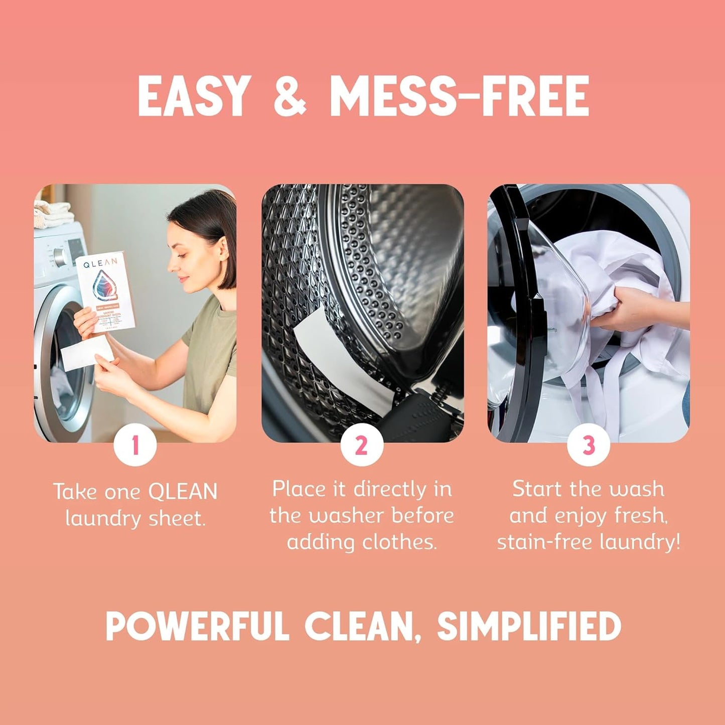 QLEAN Laundry Detergent Sheets (Travel Size 40 Loads) – Travel Laundry Detergent Sheets, Eco-Friendly Laundry Soap, HE & Standard Washer Safe, Stain Remover, Skin-Friendly - Sweet Summer Love