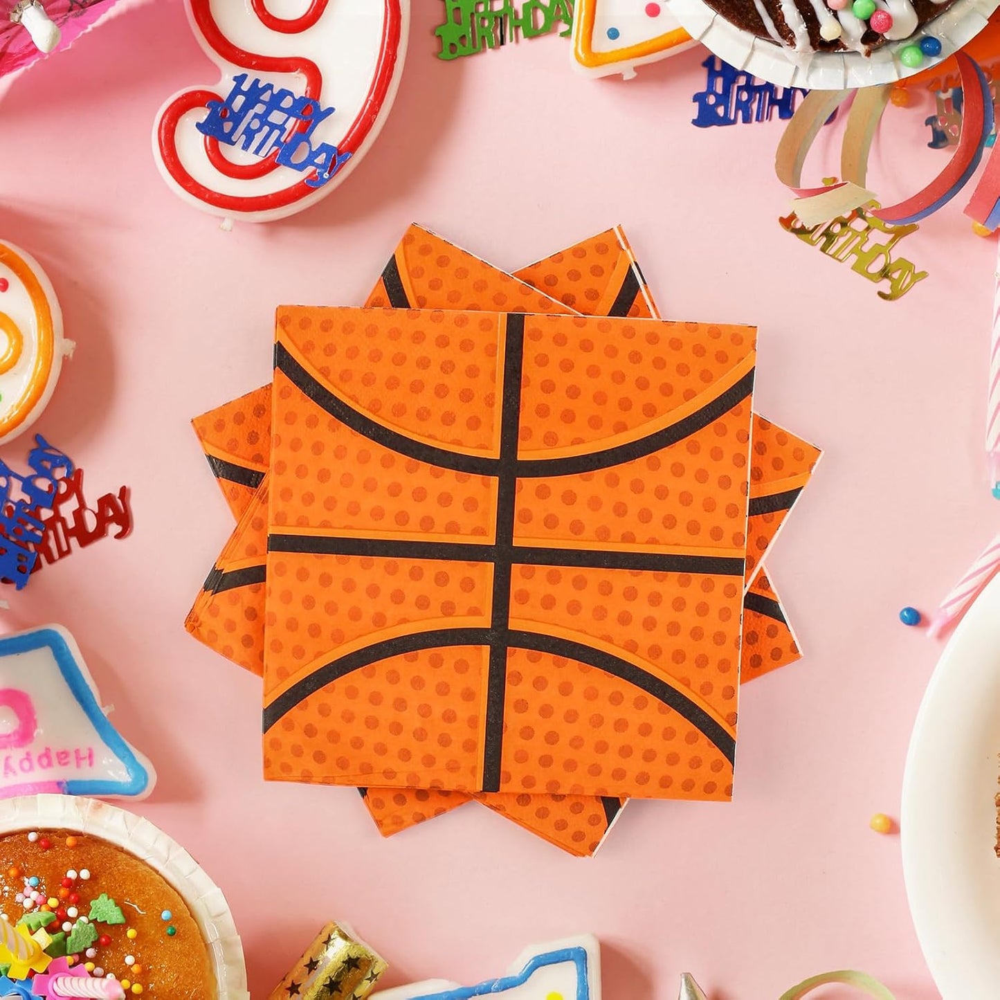 40PCS Basketball Paper Plates and Napkins Party Supplies, Disposable Basketball Party Plates and Napkins Tableware Set for Kids Basketball Birthday Party Decorations Serves 20 Guests
