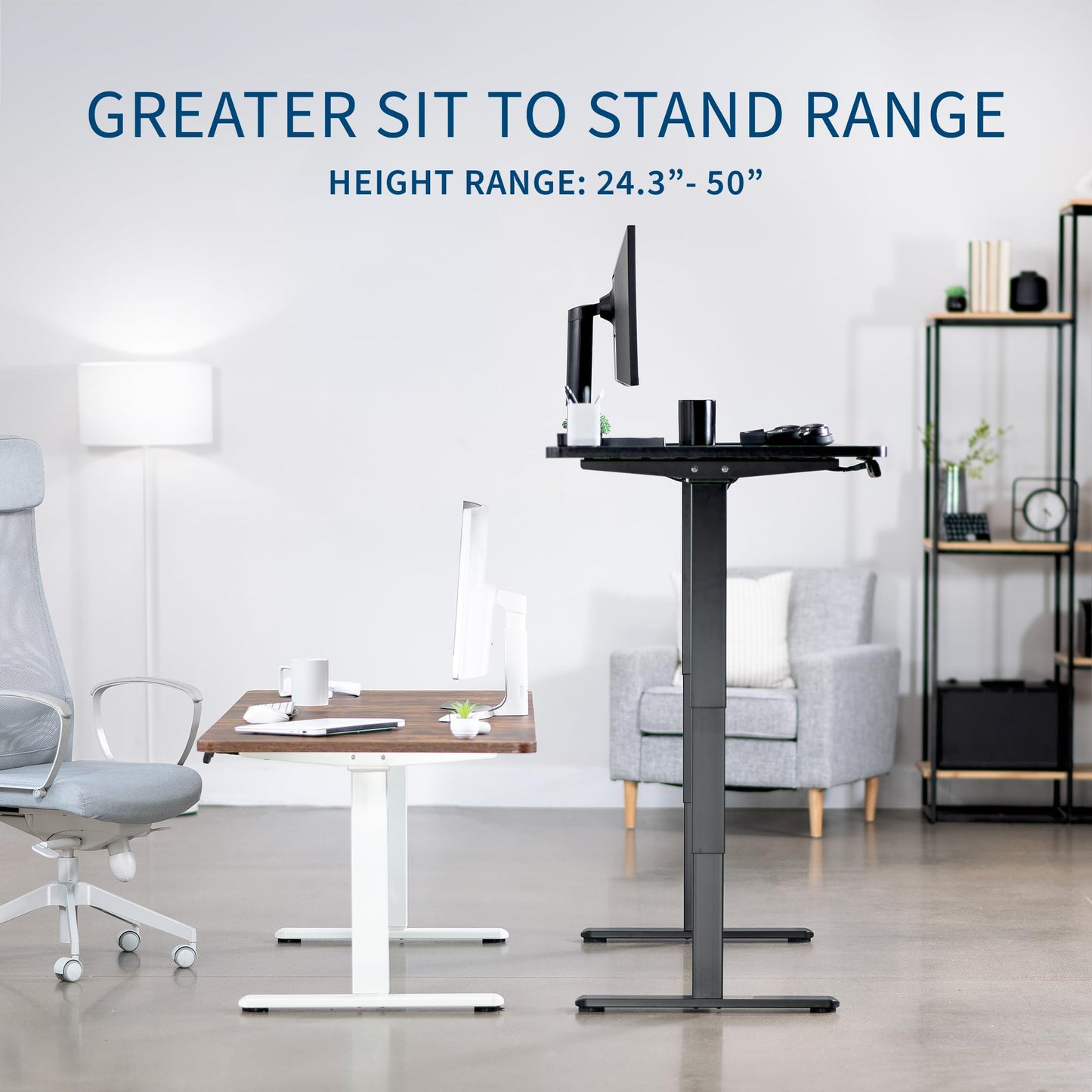 VIVO Electric 63 x 32 in Dual Motor Standing Desk, Memory Height Adjustment, 2B Series, Light Wood Top White Frame, DESK-KIT-2W1C