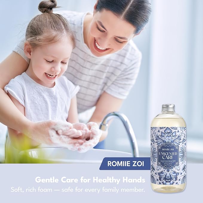 ROMIIE ZOI Liquid Hand Soap Refill, Unscented, Gentle & Moisturizing Formula, 750 ML/ 26 FL OZ