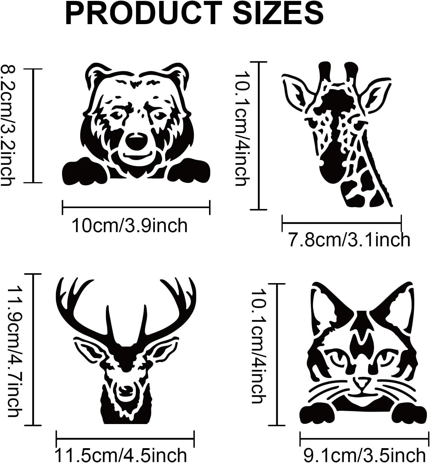 MAYJOYDIY 6pcs Animal Stencil Templates Dog Cat Deer Bear Rabbit Stencils 6×6inch with Paint Brush Reusable Animals Head Stencil for Painting on Wood Wall DIY Craft