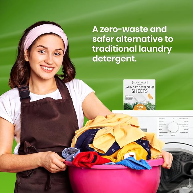 Natural Laundry Detergent Sheets - Eco-friendly Plant Based Liquidless Laundry Strips - Perfect For Home, Dorms, Travel & Camping