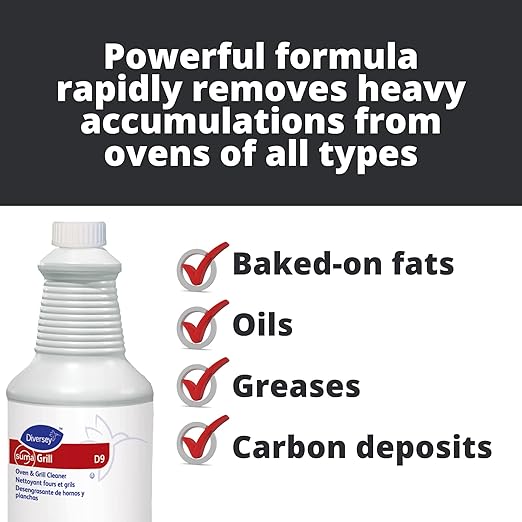 Diversey 94368241 SUMA Grill Oven & Grill Cleaner, Heavy Duty Liquid Dissolves Fats, Oils & Carbon Deposits, Ready-to-Use Spray, 32-Ounce (Pack of 6)