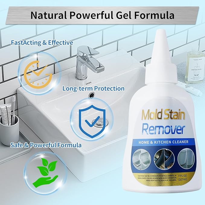 Home Remover Gel, Multi Home Stain Cleaning Gel, Heavy Duty Stain Cleaner for Washing Machine, Refrigerator Strips, Bathroom Grout, Sink, Shower, Caulk, and Front Loader Seal (7 fl oz)