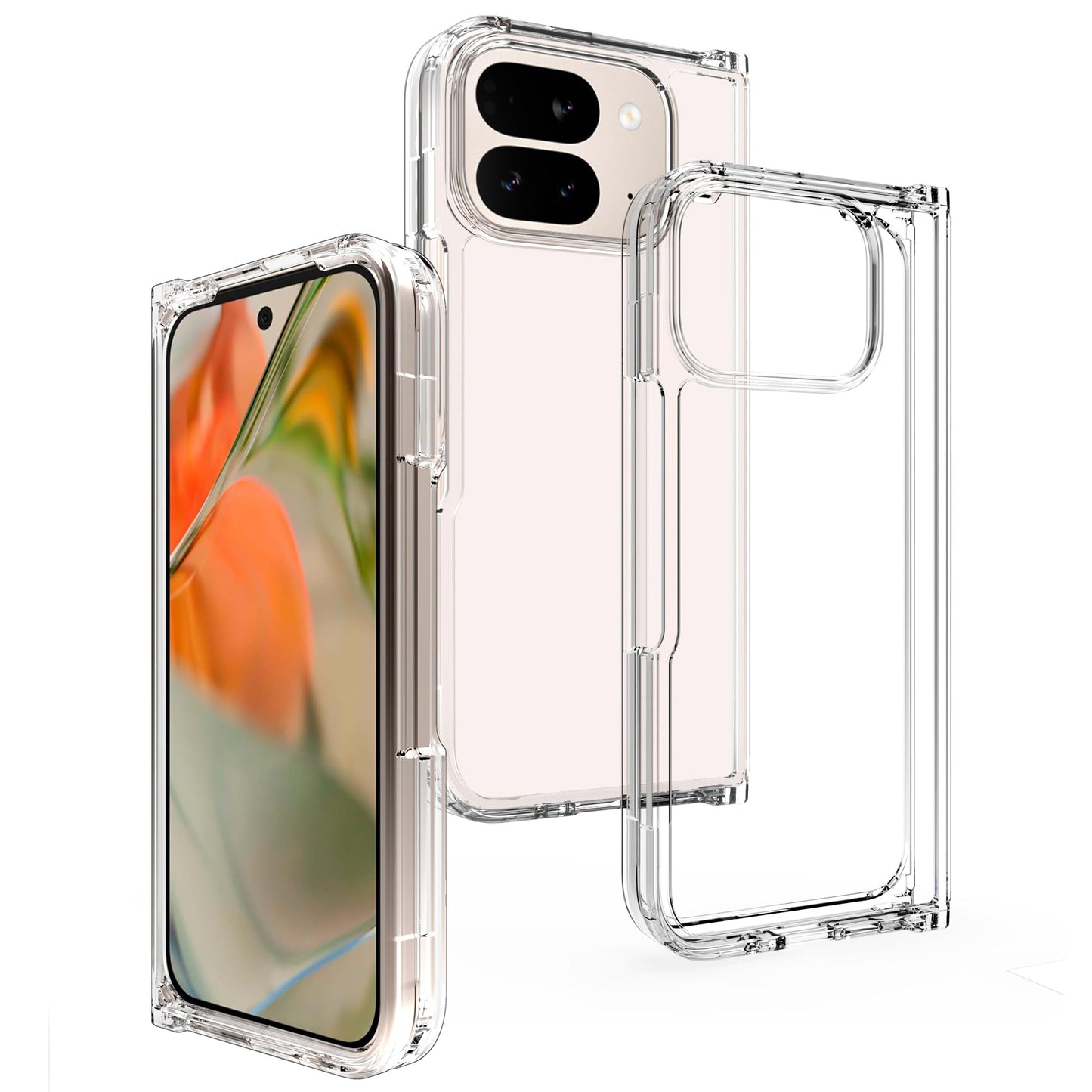 Osophter For Pixel 10-Pro-Fold Case: Clear Transparent Protective Phone Cover[Anti-Yellowing][Anti-Scratch] For Google Pixel 10