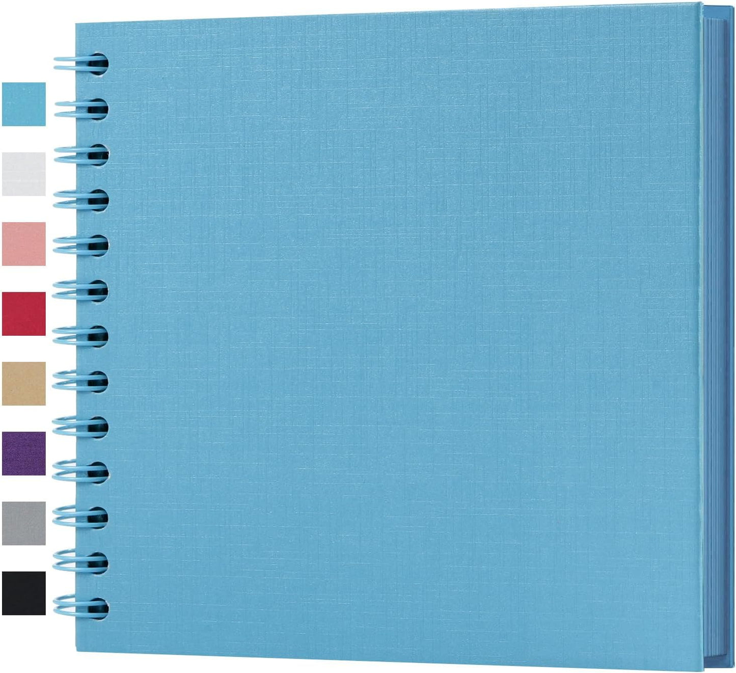 potricher 7 x 7 Inch DIY Scrapbook Album 40 Pages Hardcover Kraft Paper Scrap Book Photo Albums Memory Book for Wedding and Anniversary Family (Blue, 7 Inch)