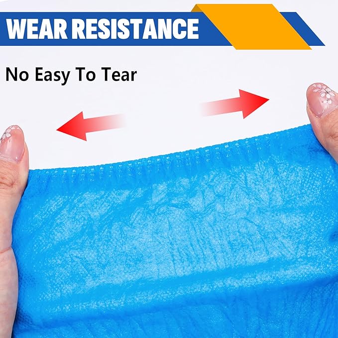 300 Pack(150 Pairs) Shoe Covers Disposable, Non-woven Fabric Shoes Covers for Indoor, Blue Durable & Reusable Disposable Boot & Shoe Covers, Larger Size Fits Various Shoes