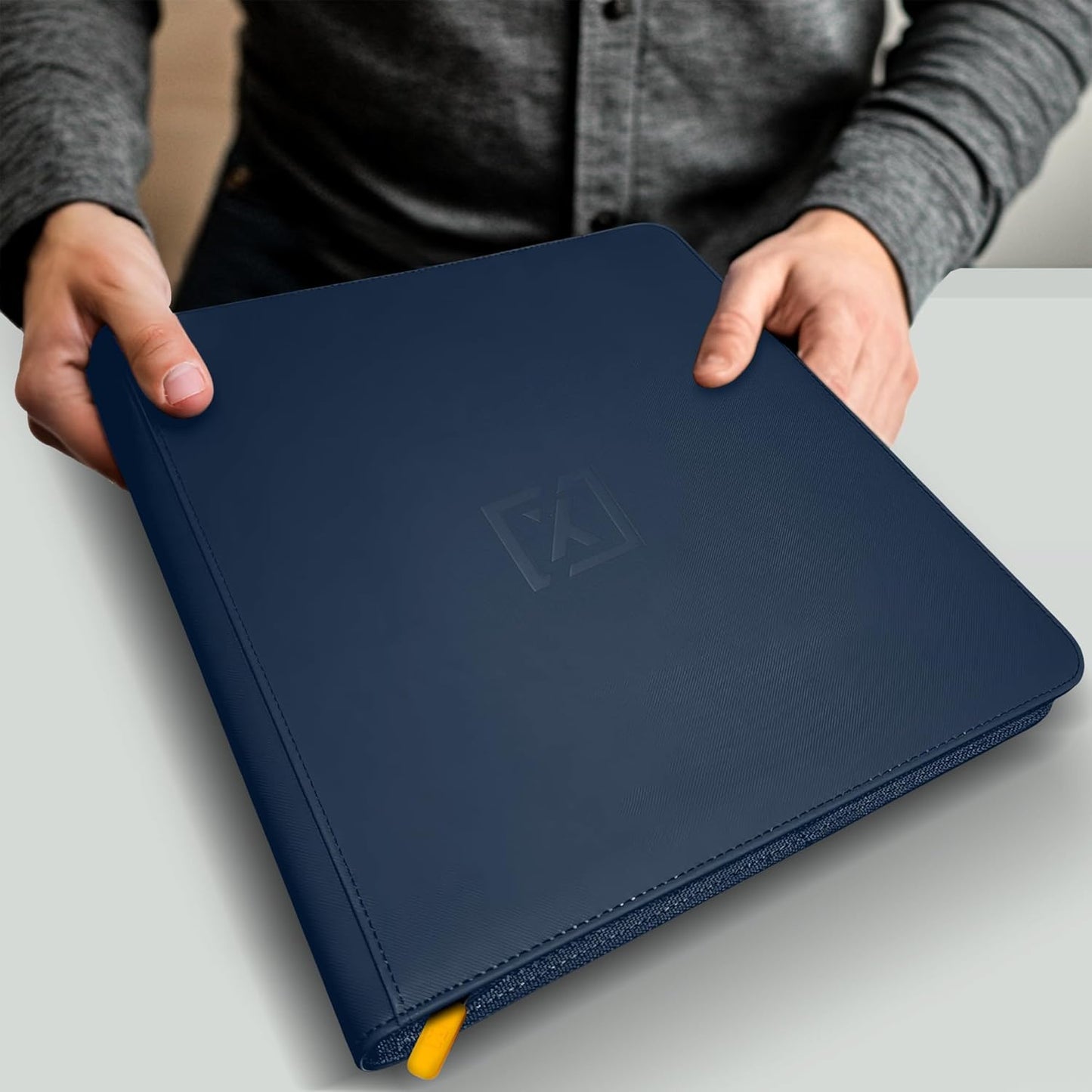X PRO 1000+ Card Binder - Comes with 200 Card Sleeves | Compatible with TCG, Sports, MTG & More - Ringless Trading Card Binder | 1000 Pockets | TCG Binder (Midnight Blue)