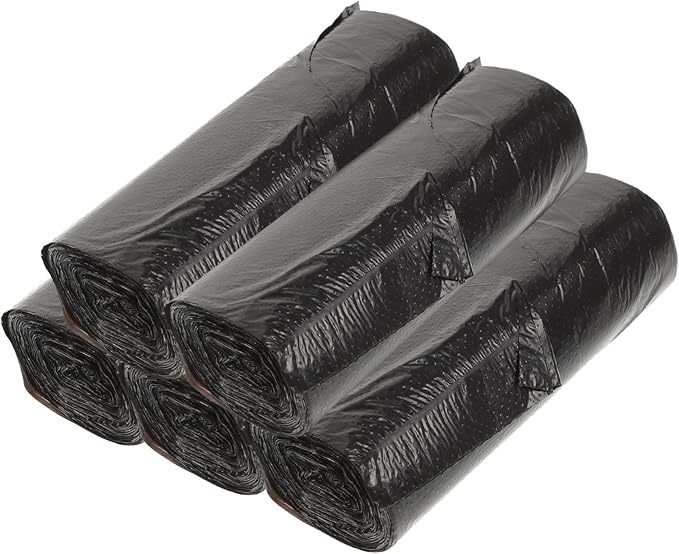 GANAZONO 100pcs Thickened Biodegradable Plastic Garbage Bags Strong Trash Liners for Home Kitchen Bathroom Office Disposable Handheld Refuse Bags Black