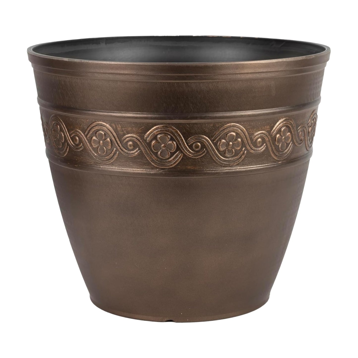 Classic Home and Garden Corinthian Resin Planter Pot - Outdoor & Indoor Plant Pot - Round Planter for Plants & Flowers (8" Oil Rubbed Bronze, Pack of 1)