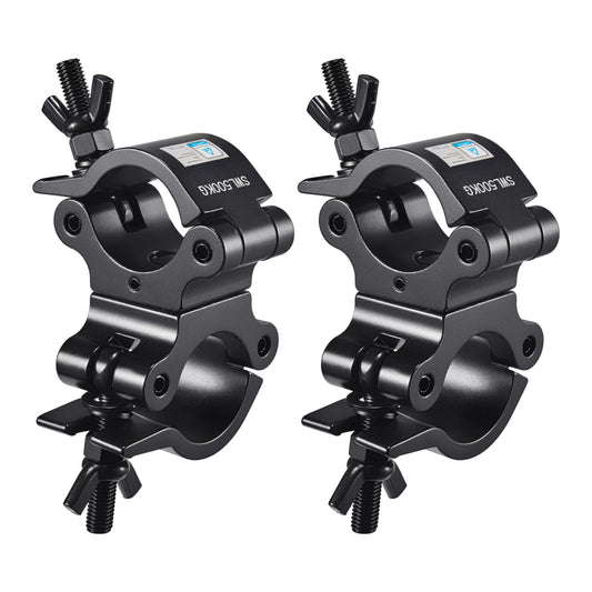 Tuv Pro-Swivel Truss Clamp Black 2 Inch, 2 Pack Rualin Heavy Duty 500Kg Swivel Coupler 50Mm Truss Clamps, Dual Head Turn As Need