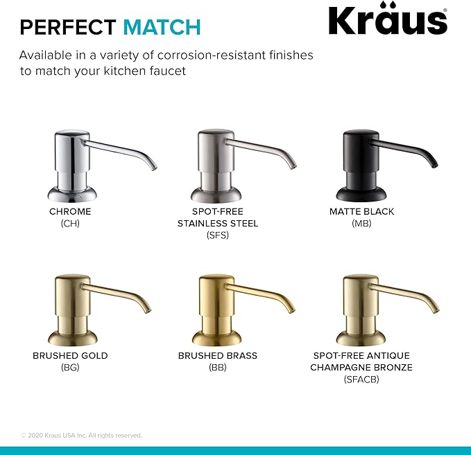 KRAUS Boden Kitchen Soap and Lotion Dispenser in Spot Free Antique Champagne Bronze, KSD-53SFACB
