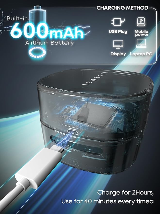 IGOKOTI Desk Vacuum Cleaner (New Black Charging)