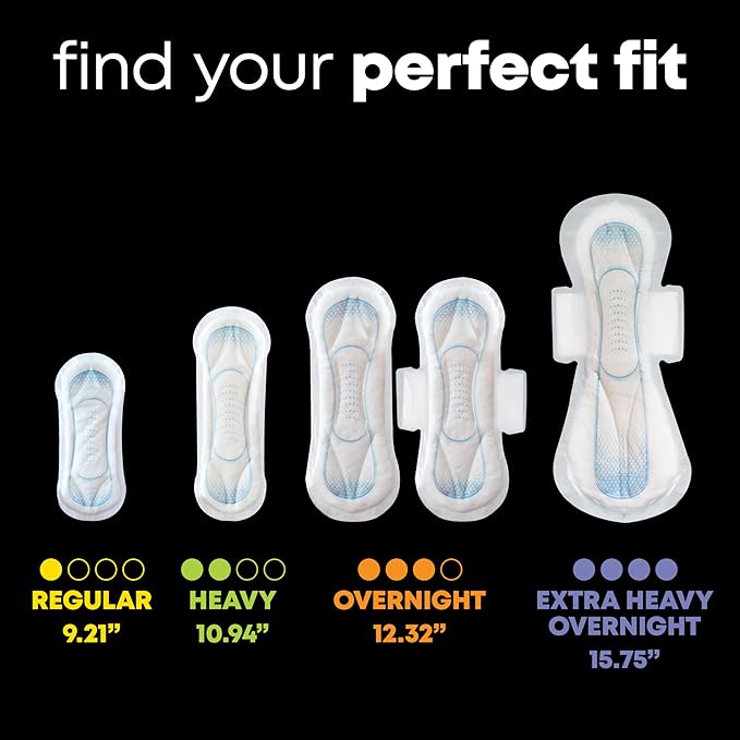 U by Kotex Clean & Secure Maxi Pads, Heavy Absorbency, 132 Count (3 Packs of 44) (Packaging May Vary)