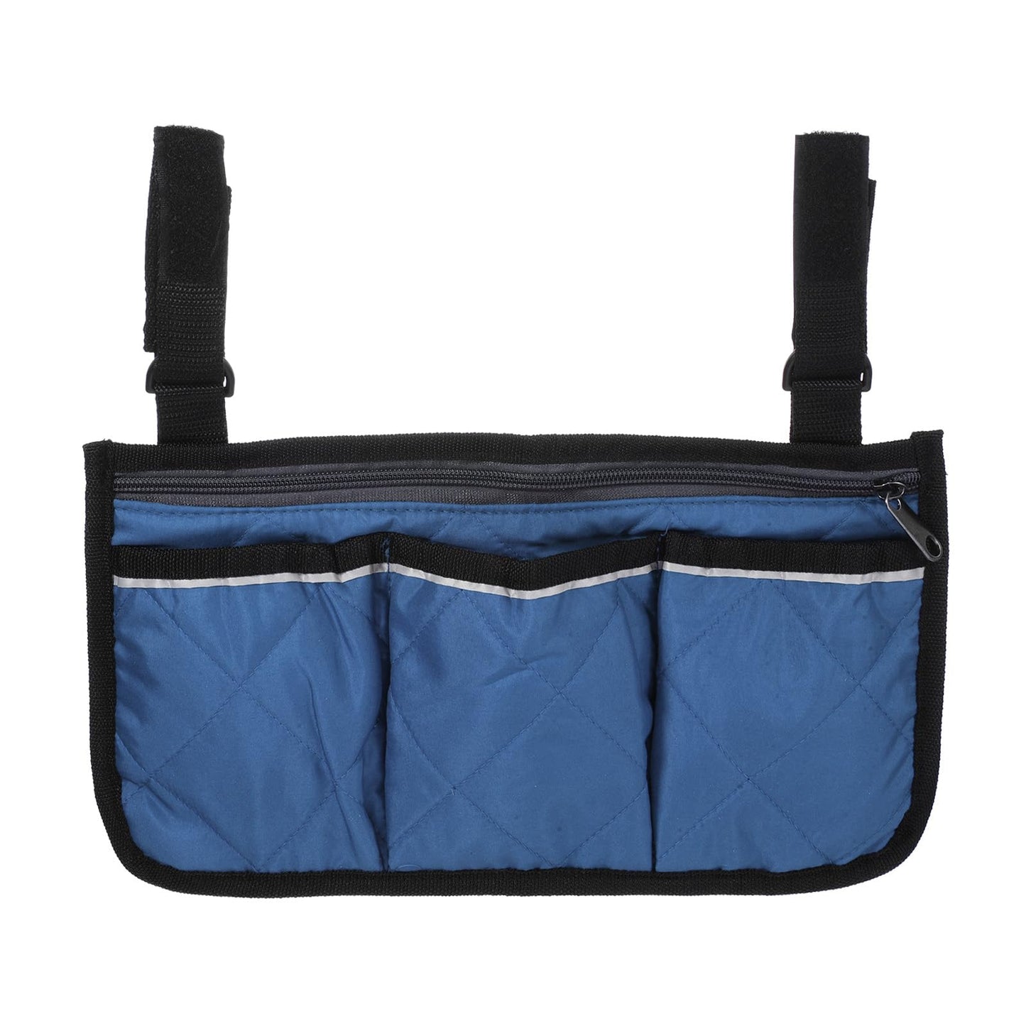 PATIKIL Beach Chair Armrest Bag, Waterproof Beach Chair Hanging Storage Pouch Arm Rest Magazine Snack Bag with 4 Pockets for Camping Outdoors, Dark Blue