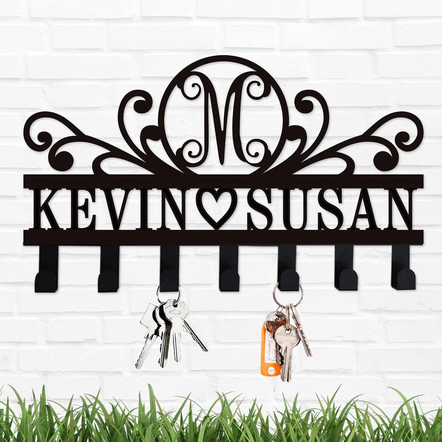 Custom Metal Name Key Hooks - Personalized Wall Key Holder