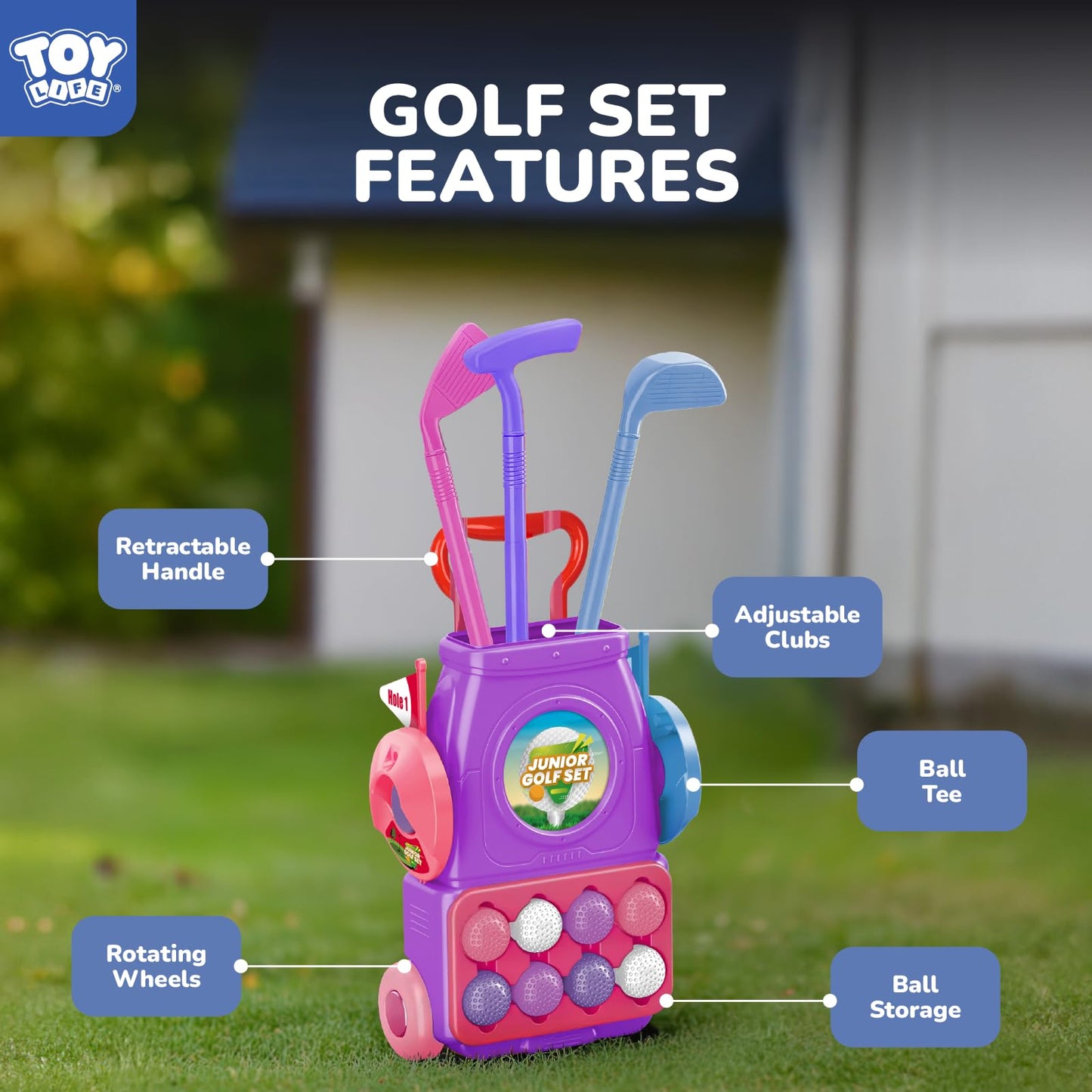 TOY Life Kids Golf Clubs 3-5, Kids Golf Set, Toddler Golf Clubs,Toddler Golf Sets 3-4 Years