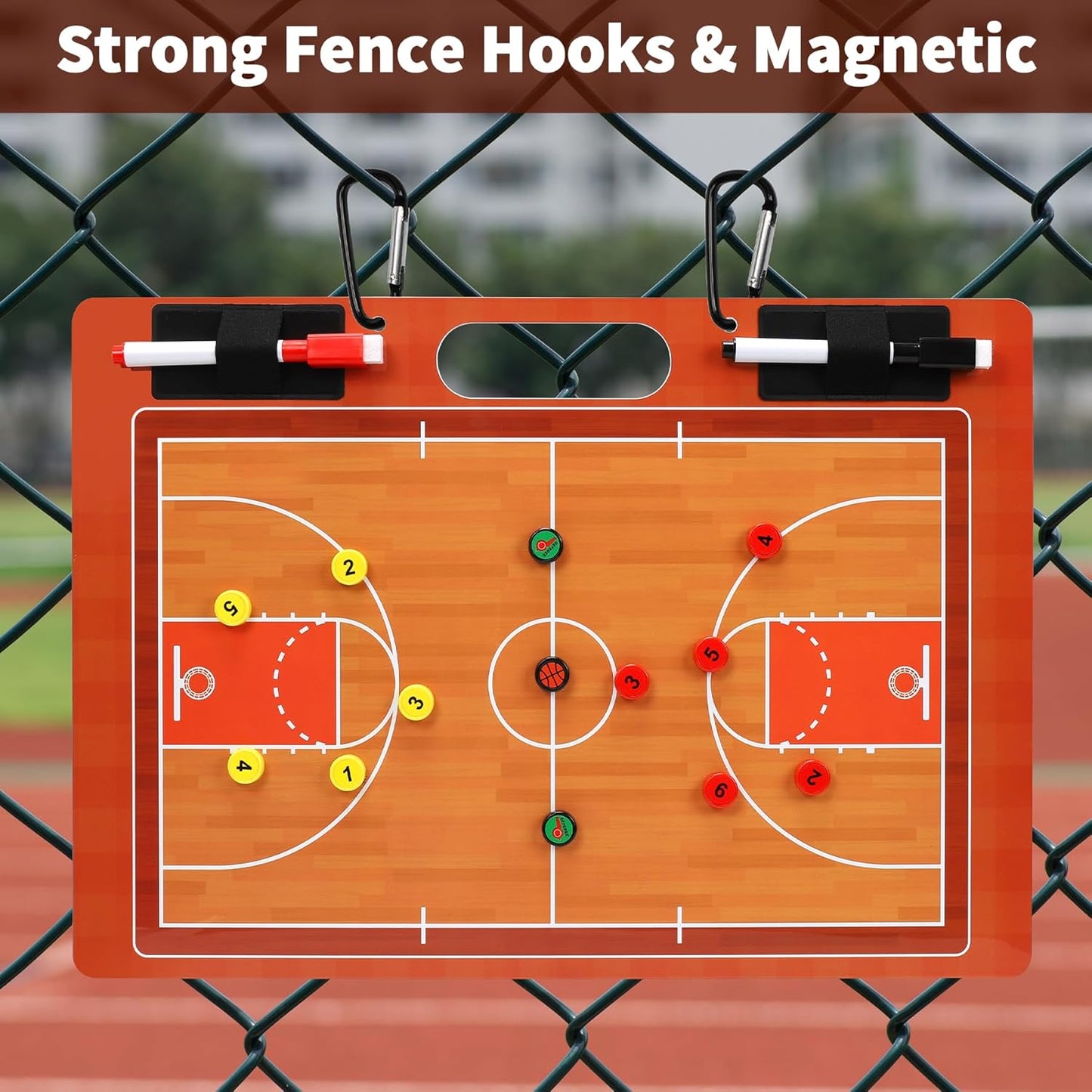 R2Depot Magnetic Coach Marker Boards, Dry Erase Double-Sided Coach Lineup Clipboard, Coaches Gift, Fit for Basketball, Football, Soccer, Baseball
