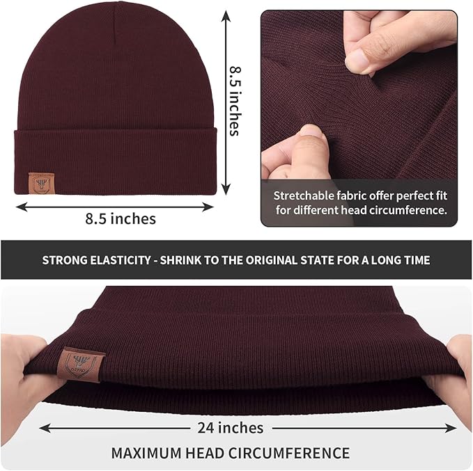OZERO Winter Beanie Daily Hat - Thermal Polar Fleece Ski Stocking Skull Cap for Men and Women