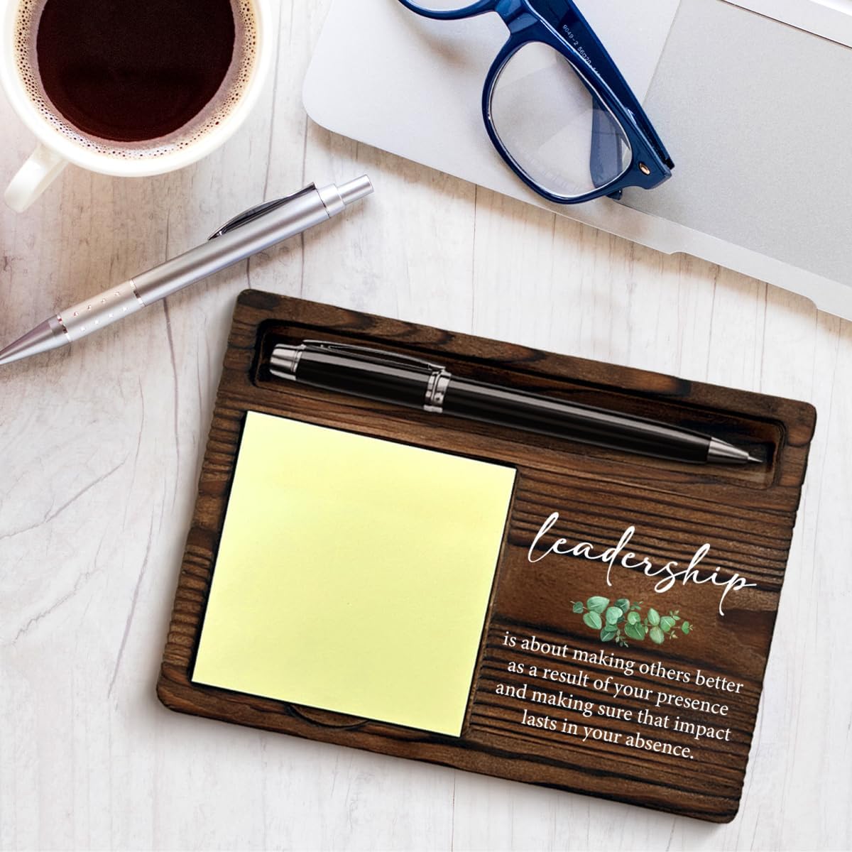 Leadership Gifts for Women Men, Gifts for Leader Boss Mentor Supervisor Coworker, Leadership Sticky Note Holder Office Decor Bosses Day Gift Ideas