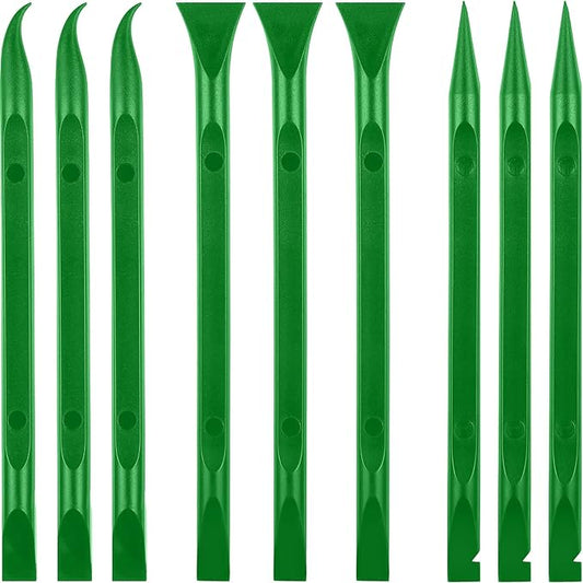 9 Pieces Plastic Scraper Tool Scratch Free Crevice Cleaning Sticker Remover Tool Multipurpose Non Scratch Scrapers for Tight Spaces, Kitchen, Crevices, Auto Detailing, Paint